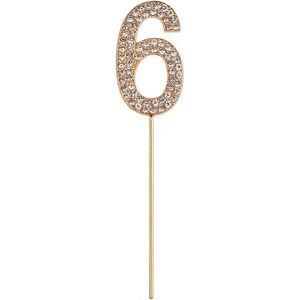 Metallinen kakkukoriste numero 6