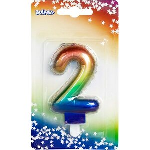 Numerokynttilä 2 sateenkaari