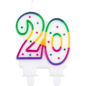 Numerokynttilä 20 pidikkeellä