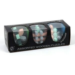 Ratkomistehtävät puuta 3kpl/rasia