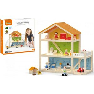 Puinen kalustettu nukkekoti