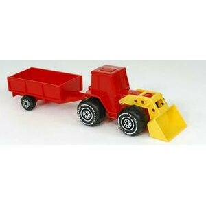 Plasto kauhatraktori+peräkärry