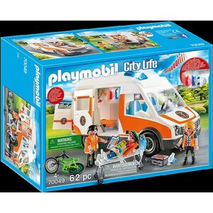Playmobil ambulanssi ja vilkkuvat valot