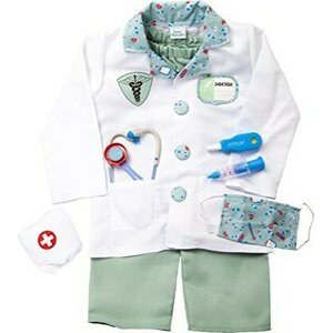 Lääkäriasu 5-6 vuotiaille tarvikkeilla