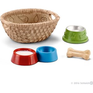 Schleich kissan ja koiran ruokinta