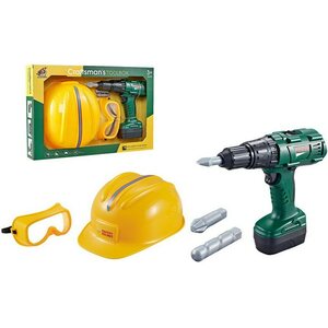 Rakentajan kypärä ja porakone