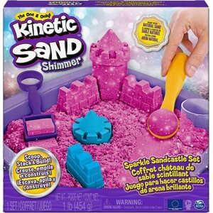 Kinetic sand kimaltava hiekkalinna pink.