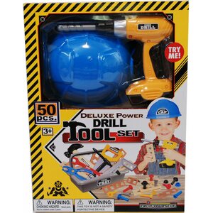 Työkalusetti 50 osaa kypärä + porakone